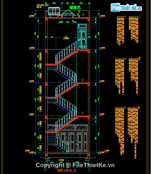 nhà 4 tầng 4.53x13.2m,nhà phố 4 tầng 4.53x13.2m,File cad nhà phố 4 tầng,kiến trúc nhà phố 4 tầng,Bản vẽ nhà phố 4 tầng